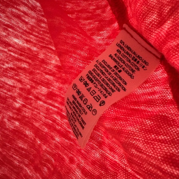 We the Free Free People Pink Graceland Linen Blend Tee Shirt Small - Picture 6 of 9